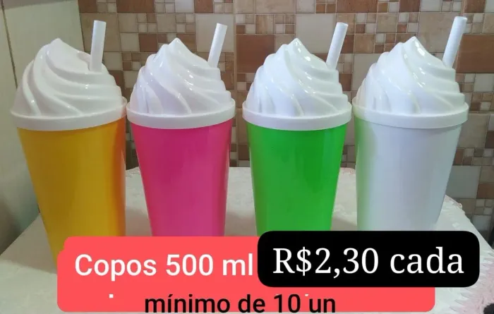 Desapego Festa Copo 500 ml R$2,30 cada Mínimo 10 unidades 