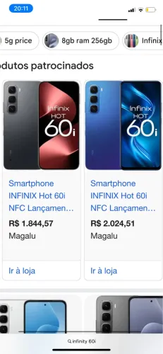 INFINIX hot 60i 256 GB novo