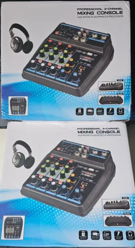 Mesa de Som 4 canais 5V. Nova. Com Bluetooth e entrada de Pendrive