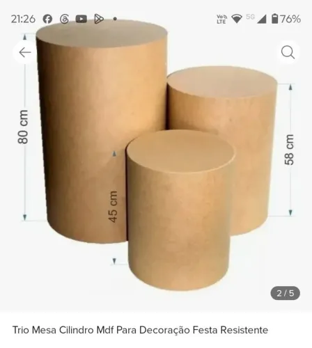Kit de cilindros para decoração de festas