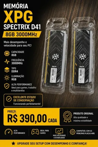 Memória XPG Spectrix D41, 8GB, 3.000Mhz