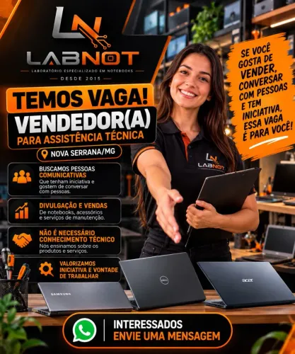 ? VAGA PARA VENDEDOR(A) ? LABNOT