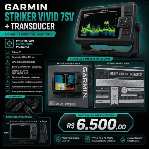 Sonar Garmim Striker Vivid 7SV + Transducer