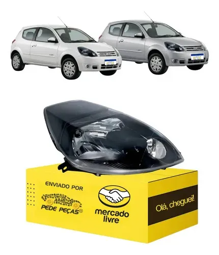 Farol Direito Ford Ka 2009 2010 2011 2012 2013 Máscara Negra Direito/passageiro