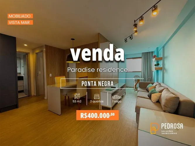 Flat à venda com 53 m2 - 2 quartos - no bairro de Ponta Negra/Natal - 1 vaga