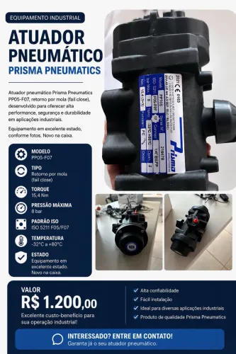 Atuador pneumático Prisma Pneumatics PP10S