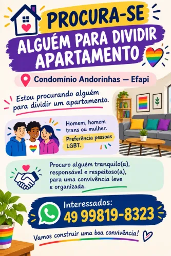  ? PROCURA-SE ALGUÉM PARA DIVIDIR APARTAMENTO 