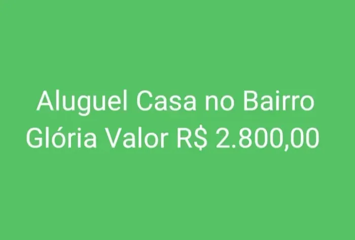 Aluguel Valor R$ 2.800,00 Casa no Bairro   Glória Dois dormitórios com 01 Vaga de garagem