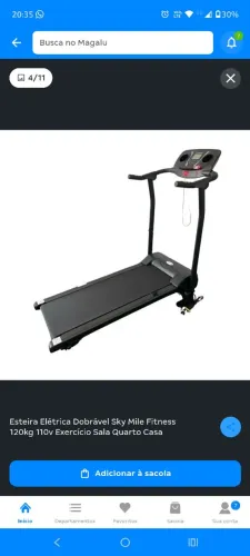 Esteira Elétrica Dobrável Sky Mile Fitness 120kg 110v