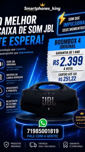 JBL Boombox 4 preta, lacrada, nota fiscal e garantia de 1 ano