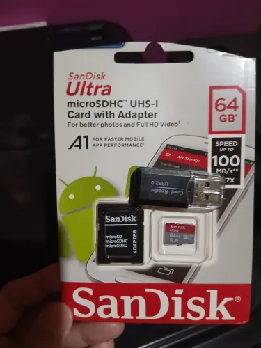 Cartão memória San Disk Ultra + Leitor Pen Drive USB - Original