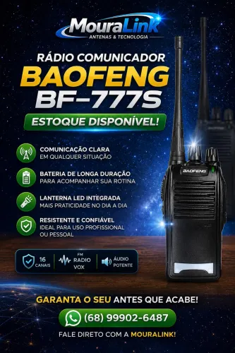 Rádio comunicador Baofeng 777s