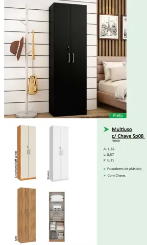 Multiuso 2 portas com chave 