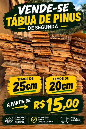 Vendo tábua de pinus de segunda