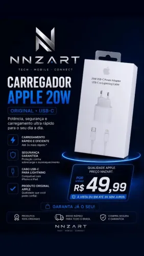 CARREGADOR APPLE + GARANTIA NA NF