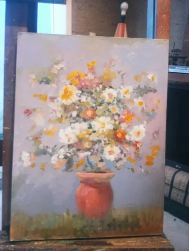 Quadro flores alegres e suaves