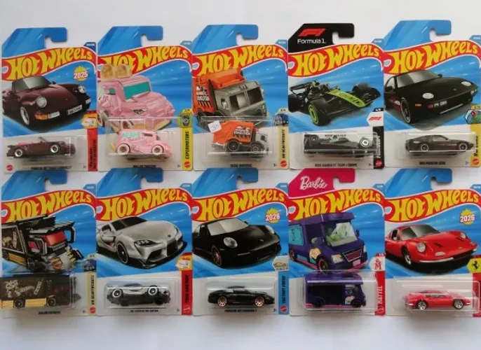 hot wheels super lote 10 selecionados formula 1 porsche ferrari barbie caminhao do lixo