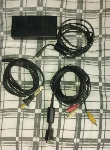 FONTE e CABO DE VÍDEO ORIGINAL Playstation 2 (PS2)