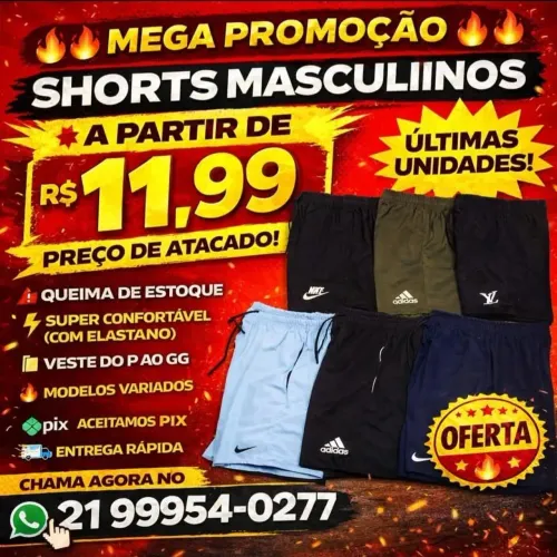 Shorts masculinos