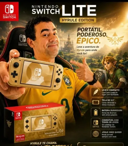 Console Nintendo edição especial Zelda hyrule novo lacrado