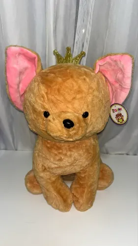 Pelúcia cachorro com coroa 