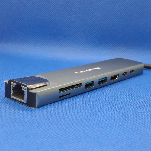 ADAPTADOR TYPE-C PARA HDMI HUB TIPO C 8 EM 1 COM RJ45 e LEITOR DE CARTÃO