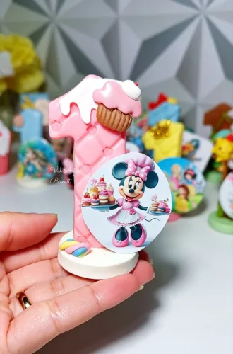 Vela Minnie Confeiteira Pronta Entrega Biscuit