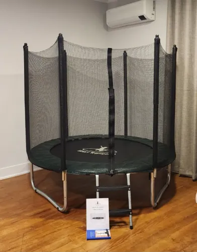 Cama Elástica Pula Pula Henri Trampolim Linha Home c/ Ziper - Verde Militar 1,83m