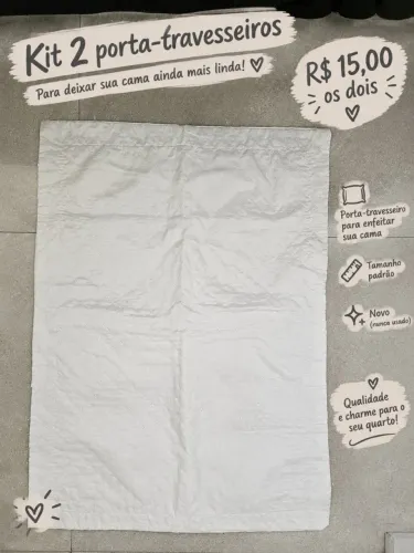 Porta travesseiro branco matelasse