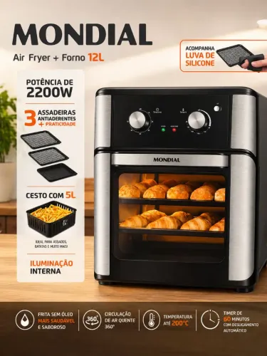 Air fryer forno elétrico 12 litros
