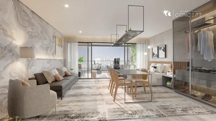 Lindo studio na Torre Concept - Andar alto, nascente, 51,78m²