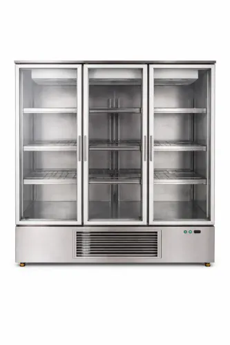 Expositor Vertical 1900mm 3 Portas Inox Conveniência