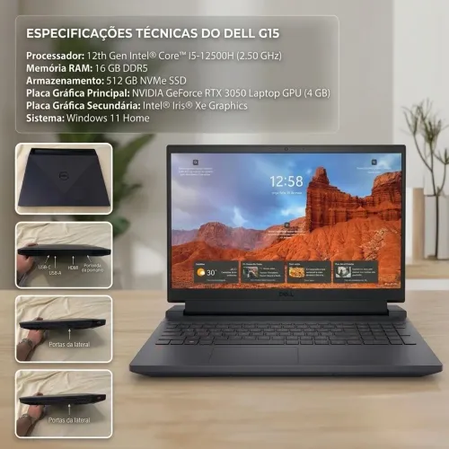 Dell G15 5520 | i5-12500H | RTX 3050 4GB | 16GB DDR5 | SSD 512GB