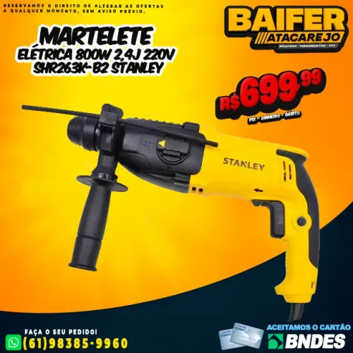 Martelete Elétrica 800w 2,4J 220v SHR263K-B2 Stanley