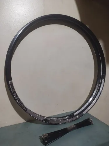 Par de aro 26 Alexrims 32 furos p/ freio a disco + 64 raios inox 