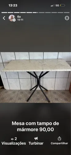 Mesa tampa de mármore