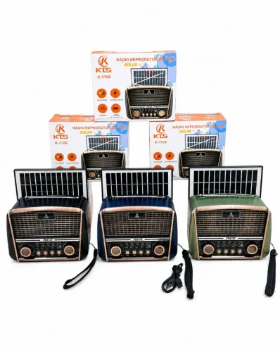 Rádio Bluetooth fm am carregamento solar kts-370S