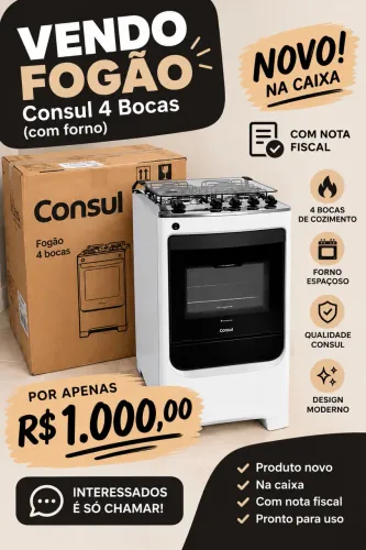 Fogão Consul 4 Bocas com Forno - Novo na Caixa + Nota Fiscal