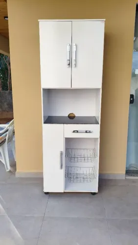 Armário de Cozinha com Fruteira Branco (Torre) 