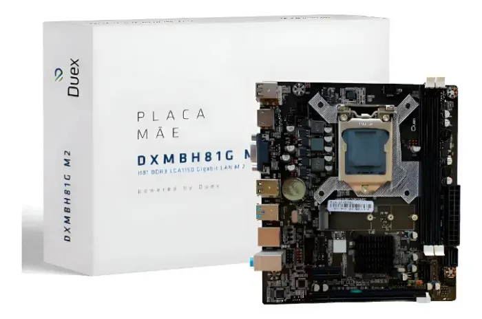 Placa Mãe Duex DXMBH81G M2 Intel LGA 1150 DDR3 mATX H81 Novo Loja Coimbra Computadores