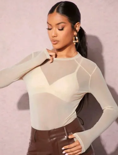 Blusa Feminina Transparente para Sobreposição (Segunda pele)