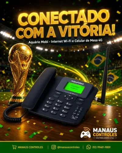 Telefone Celular De Mesa Rural com Chip Aquário Ca-42sx 4g 3g E 4g Com Wi-fi Desbloqueado