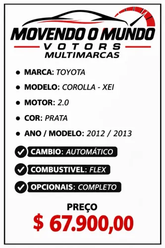 Toyota Corolla XEI 2.0 Flex 16V Aut. 2013