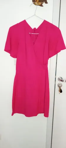 Vestido Pink transpassado e envelope 