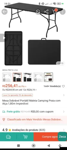 Mesa dobrável grande