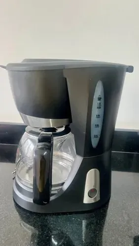 Cafeteira Elétrica Preta Com Jarra De Vidro, 20 Xicaras