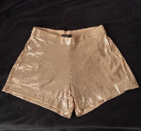 SHORT DE PAETÊ ROSÊ FEMININO