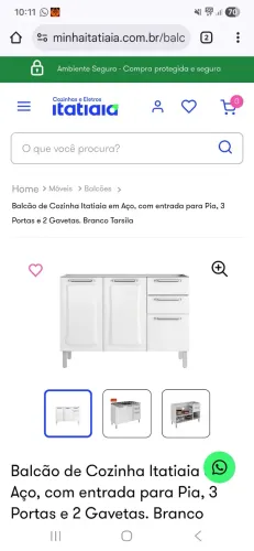 Balcão de cozinha em aço 1.20 m Itatiaia