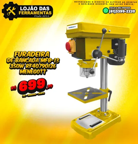 Furadeira de Bancada MFB-13 1/2CV 350w RF40790126 Menegotti