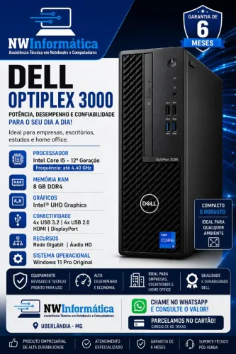 Dell Optiplex | Processador i5 - 12°Geração | SSD NVMe | 8 GB de Ram.Garantia de 6 Meses.